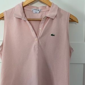 Lacoste Pique Sleeveless Polo Pink Medium